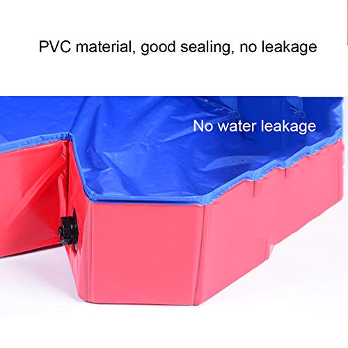 Piscina para Mascotas De Perros Y Gatos, Plegable, Grande, Multifunción, Bañera De PVC, Baño Al Aire Libre, Piscina De Bolas para Niños, Rojo (XL: 120X30 Cm)