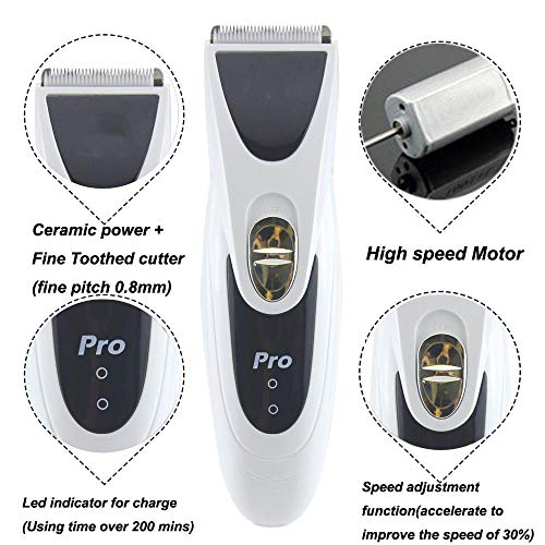 Potente recortador de Pelo para Mascotas eléctrico Plata Recargable Sharp Hair Hair Clipper Dog Grooming Haircut Haircut Shaver Machine-Blade