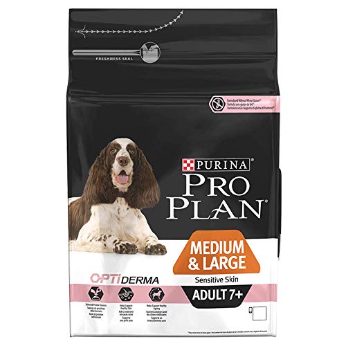 Purina Pro Plan Medium Large Adult 7+ Sensitive Skin OPTI Derma Salmon Comida para Perros - 3000 gr