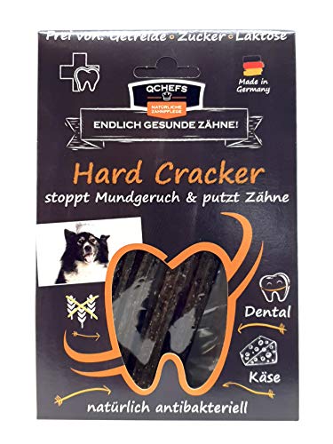 QCHEFS Hard Cracker | comida para perros | contra el mal aliento | limpieza dental | bienestar para alérgicos | aliento y la placa