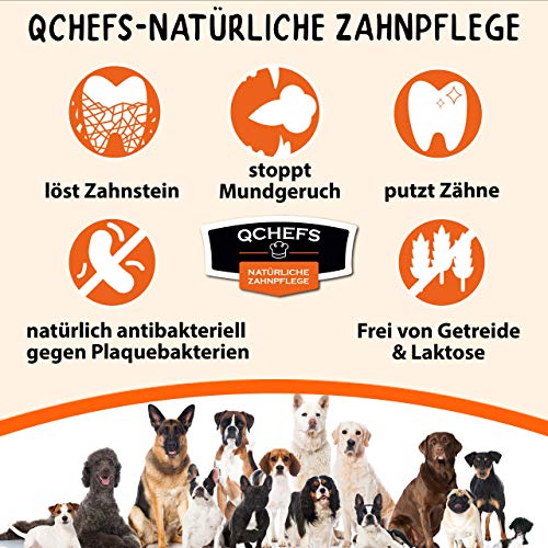 QCHEFS Puffed Sticks | comida para perros | contra el mal aliento | limpieza dental | bienestar para alérgicos | aliento y la placa