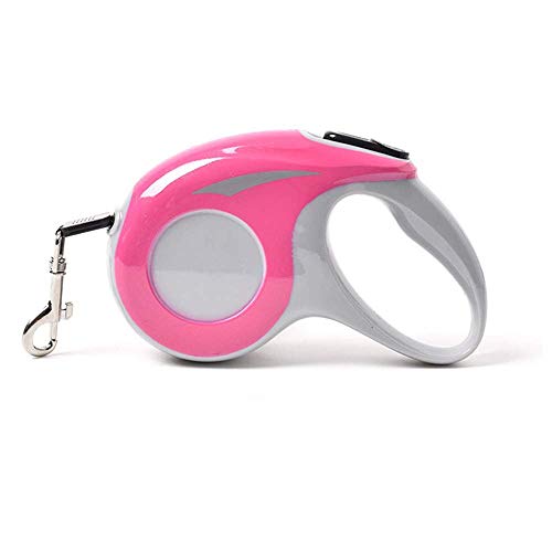 SACALA Correa retráctil para Perro, 3 m, Resistente Correa para Caminar para Mascotas, para Perros XS/S/M/M o Gatos de hasta 90 Libras, sin enredos. Freno de una Mano (Rosa)