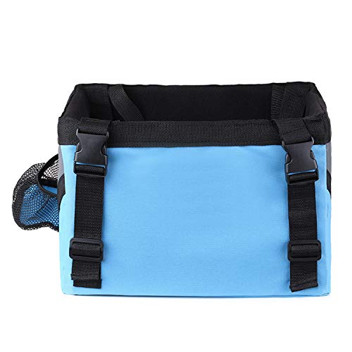 SJWR Bolsa para Cesta De Bicicleta Portador Mascotas, Delantera Perro Cachorro, Asiento Viaje Gatos Pequeños, con La Seguridad Tu Mascota,Blue