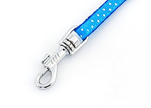 SMALLLEE_LUCKY_STORE Arnés Correa y Collar Ajustable de Lunares para Gato Correa de Paseo para Perro Pequeño Gatos y Conejos Azul