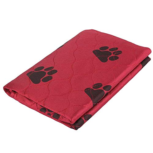 Smandy Almohadillas para Perros, Estera Impermeable para la orina Orina de la Cama Estera Reutilizable para el Entrenamiento del Perro Estera de alimentación Lavable Alfombra de Whelping(Red M)