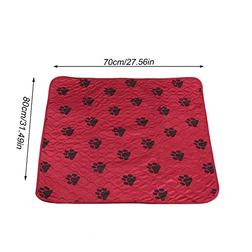 Smandy Almohadillas para Perros, Estera Impermeable para la orina Orina de la Cama Estera Reutilizable para el Entrenamiento del Perro Estera de alimentación Lavable Alfombra de Whelping(Red M)