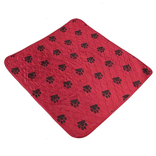 Smandy Almohadillas para Perros, Estera Impermeable para la orina Orina de la Cama Estera Reutilizable para el Entrenamiento del Perro Estera de alimentación Lavable Alfombra de Whelping(Red M)