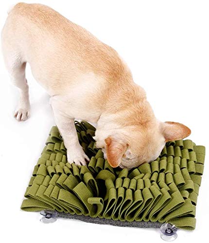 Snuffle Mat para Perros Alimentación Mental Estimulación Mat rompecabezas juguetes interactivos Alimentación lenta MAT Bite duradero algodón Tejido lavable a máquina antipatinaje Bottom ventosas