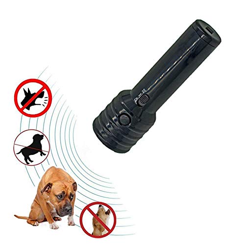 tomate Ahuyentador de Perros por Ultrasonido LED Entrenador Dispositivo de Ladridos Anti Perro de Tres Canales Multifuncional para Bicicleta Paseo Camina