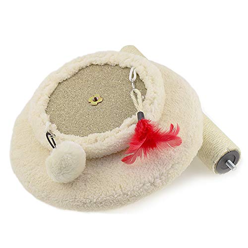 Zubita Rascadores para Gatos, Árbol para Gatos Arañazo Gatos Juguetes de Sisal Natural, Cat Toy Centro de Actividad para Gatitos, Color Beige, 28 * 28 * 29 CM