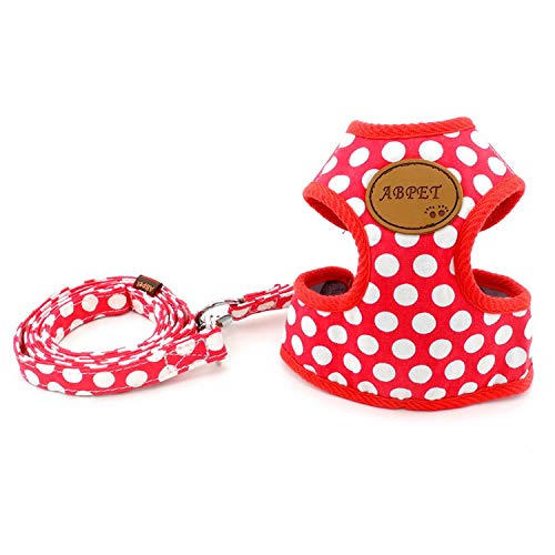 Zunea arnes Gato Nylon Soft Mesh Transpirable para Mascotas Cachorro pequeño Perro Gato Chaleco arnés y Correa Set Leads Ajustable sin tirón Walking Control arneses y Correas Red S