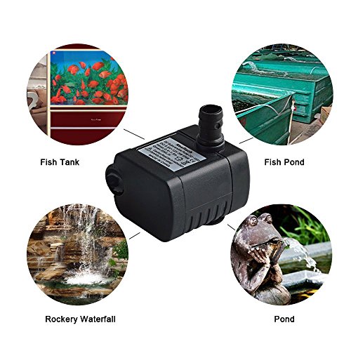 3W USB Mini Bomba de Agua Sumergibles,DC3.5V-9V,3W,200L/H,Bomba de Agua,Para acuario, estanque, tanque de peces, hidroponía o cualquier cable de características de agua pequeña, Negro