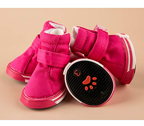 4 Unids/Set Zapatos de Lona para Perro Otoño Invierno Antideslizante Chihuahua Pequeño Animal Pequeño Cachorros Gato Bota