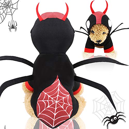 Abcsea Ropa para Perros para Mascotas De Halloween, Disfraz De Mascota De Halloween, Disfraces De Halloween para Mascotas, Disfraz para Perro De Halloween, Disfraz De Araña para Perro, M