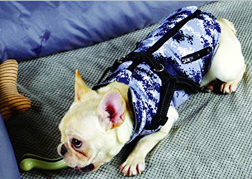 Abrigo Chaqueta Para Perro, caliente para mascotas, prenda de vestir invierno, chaqueta de invierno, cazadora perro con forro polar, ropa para perro, trenca para perro. (M, Azul)