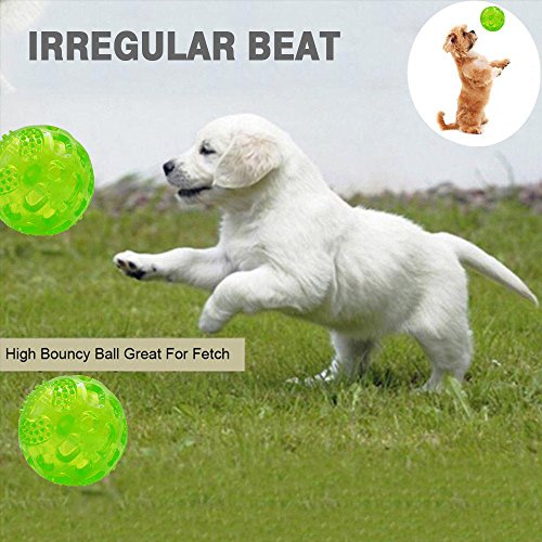 ACEONE Pelota Perro Impermeable Bola Inflable Goma Juguete de Goma, Squeaker Squeeze Pet Ball Juguetes, Interactiva para Perros Traning (3 Piezas)