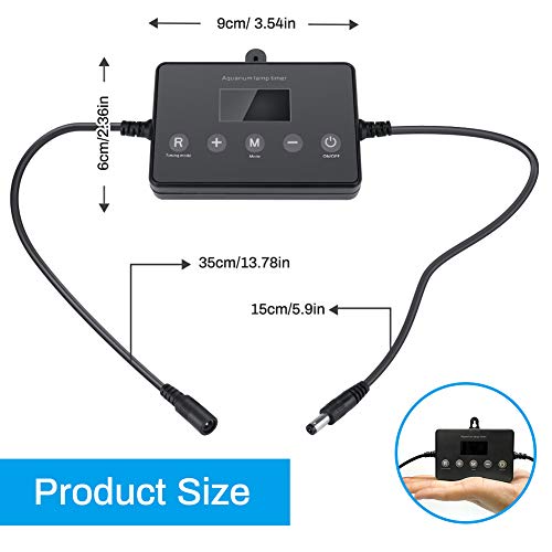 Achort Temporizador de Acuario, Luz de Acuario Temporizador para Acuarios Temporizador Digital para Rampa LED de Acuario, 12-24V Temporizador de Control de Iluminación