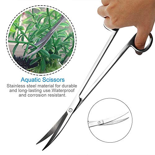 Acuario Aquascaping Kit 4 en 1 Acero Inoxidable Acuario Tanque Planta Acuática Aquarium Herramienta Accesorios Pinzas Tijeras Espátula