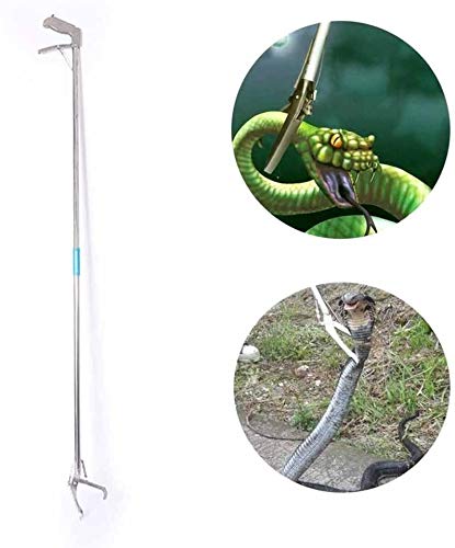 Adecuado for serpientes, lagartos y reptiles captura y procesamiento de captura de separación de tarjetas, acero inoxidable herramienta de recogida, profesional portátil plegable vigilante de serpient