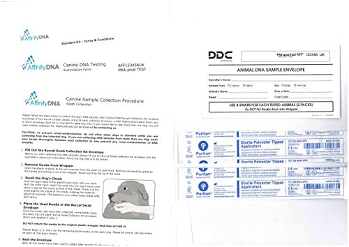 AffinityDNA Dog Pra-prcd Prueba de ADN - Kit de colección de muestras para 1 canino - Prueba de atrofia retinal progresiva