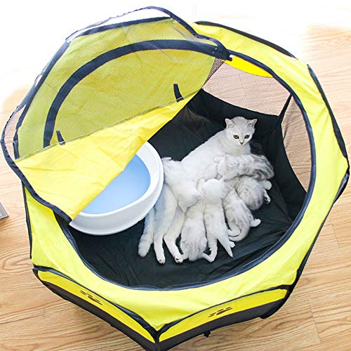 AGN Cama Plegable para Perro, Cuna Octogonal para Mascotas, Valla de Tela Oxford para Exteriores, para Mascotas, Gatos, Perros y Cachorros (tamaño: L)