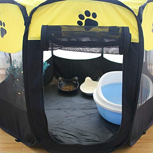 AGN Cama Plegable para Perro, Cuna Octogonal para Mascotas, Valla de Tela Oxford para Exteriores, para Mascotas, Gatos, Perros y Cachorros (tamaño: L)