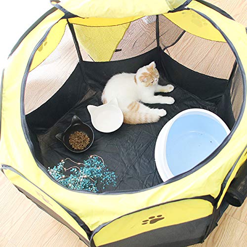 AGN Cama Plegable para Perro, Cuna Octogonal para Mascotas, Valla de Tela Oxford para Exteriores, para Mascotas, Gatos, Perros y Cachorros (tamaño: L)