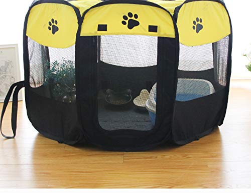 AGN Cama Plegable para Perro, Cuna Octogonal para Mascotas, Valla de Tela Oxford para Exteriores, para Mascotas, Gatos, Perros y Cachorros (tamaño: L)