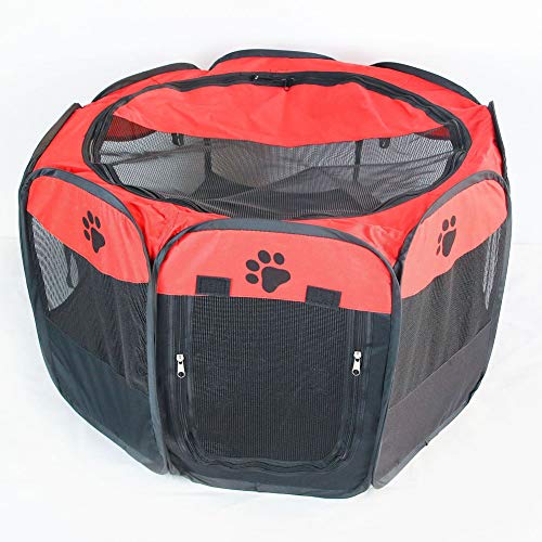 AGN Cama Plegable para Perro, Cuna Octogonal para Mascotas, Valla de Tela Oxford para Exteriores, para Mascotas, Gatos, Perros y Cachorros (tamaño: L)