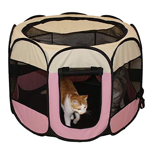 AGN - Cuenco de Arena para Gatos, Lavable, Octogonal, Jaula para Mascotas, Impermeable, Tela Oxford, Tienda de campaña antiperro, Valla Octogonal, Color Azul