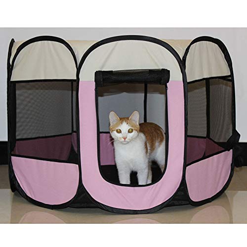 AGN - Cuenco de Arena para Gatos, Lavable, Octogonal, Jaula para Mascotas, Impermeable, Tela Oxford, Tienda de campaña antiperro, Valla Octogonal, Color Azul