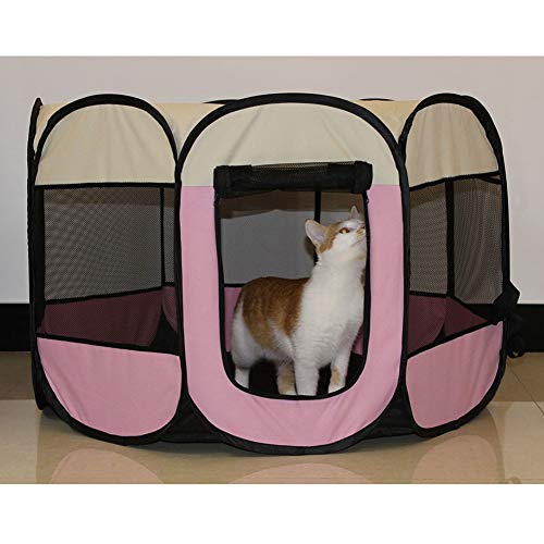 AGN - Cuenco de Arena para Gatos, Lavable, Octogonal, Jaula para Mascotas, Impermeable, Tela Oxford, Tienda de campaña antiperro, Valla Octogonal, Color Azul