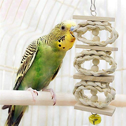 Aidiyapet Juego de 8 Soportes para pájaros de Madera Natural para Colgar, Ideal para pequeños periquitos, cacatúas, conuras, Pinches, periquitos, guacamayos