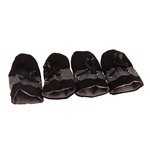 AILOVA - Juego de 4 Pares de Zapatos de Invierno para Perros y Mascotas, Impermeables, de Goma, Antideslizantes, para Perros pequeños, Cachorros, Calzado Cachorro