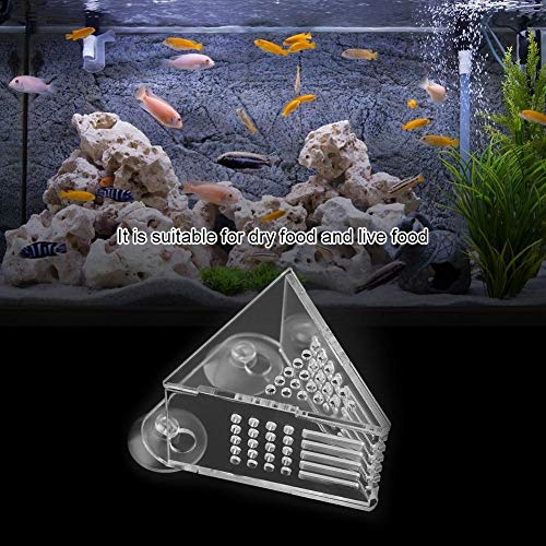 Alimentador de Acuario, con 4 Piezas Ventosas acrílicas Reutilizables Blanco Fácil instalación Alimentador de Gusano Rojo, para Gusano Rojo para Acuario de camarones de salmuera Tanque de