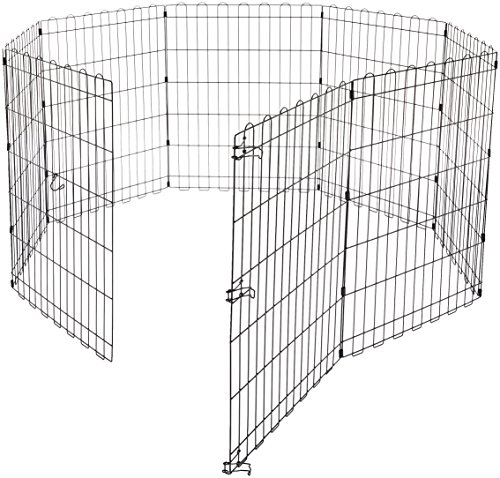 AmazonBasics - Parque de juegos y ejercicios para mascotas, paneles de valla metálica, plegable, 152,4 x 152,4 x 76,2 cm