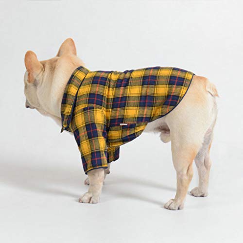 AMURAO Camisa del Perro del Animal doméstico del Verano Chalecos del Perrito Rayas de Tela Escocesa Trajes del Gato del algodón Ropa del Perro de la Rejilla Abrigos Chihuahua