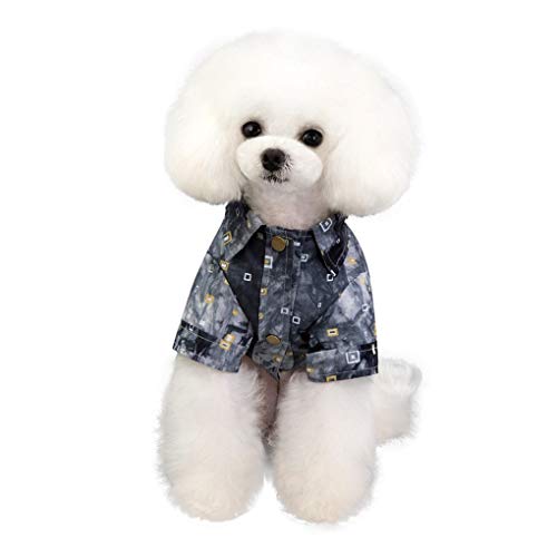 AMURAO Camisa para Mascotas Cachorro Ropa para Perros pequeños Chaleco de algodón Camisa de Verano Blusa Traje clásico para Mascotas de Manga Corta