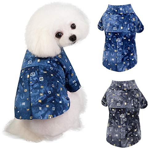 AMURAO Camisa para Mascotas Cachorro Ropa para Perros pequeños Chaleco de algodón Camisa de Verano Blusa Traje clásico para Mascotas de Manga Corta