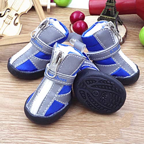 AMURAO Otoño/Invierno Botas para Perros Zapatos Luminosos para Mascotas Perros pequeños Gatos Cachorro Zapatillas de Goma Antideslizantes Impermeables