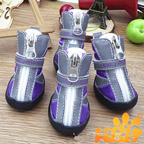 AMURAO Otoño/Invierno Botas para Perros Zapatos Luminosos para Mascotas Perros pequeños Gatos Cachorro Zapatillas de Goma Antideslizantes Impermeables