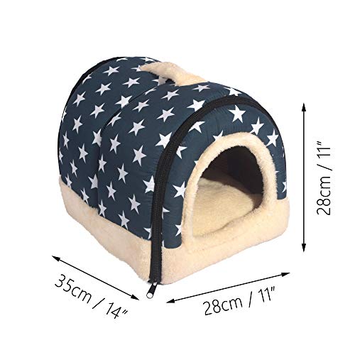 ANPI 2 en 1 Casa y Sofá para Mascotas, Lavable a Máquina Casa Nido Cueva Cama de Perro Gato Puppy Conejo Mascota Antideslizante Plegable Suave Calentar con Cojín Extraíble, 3 Tamaños