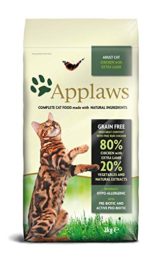 Applaws Comida seca para gatos, pollo y cordero/adulto, 2 kg