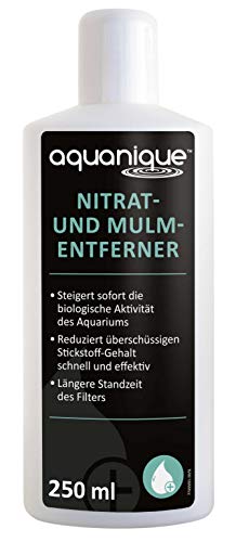 AQUANIQUE eliminador de nitrato y Detritus 250 ml, bacterias iniciadoras para Acuario, para 1.000 litros, Productos para el Cuidado del Agua, Cuidado del Acuario