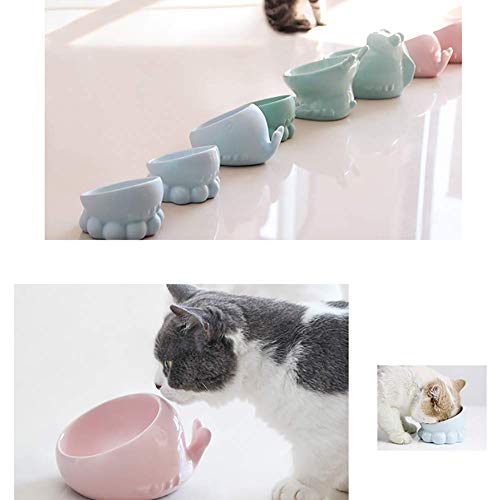 Bandeja de Comida para Mascotas Cat Bowl, Material cerámico, Inclinado 15 °, Diseño de Boca Ancha, Fácil de Limpiar, Fondo Antideslizante Mate, Tazón de Comida con Forma de Ciervo, Tazón pequeño par