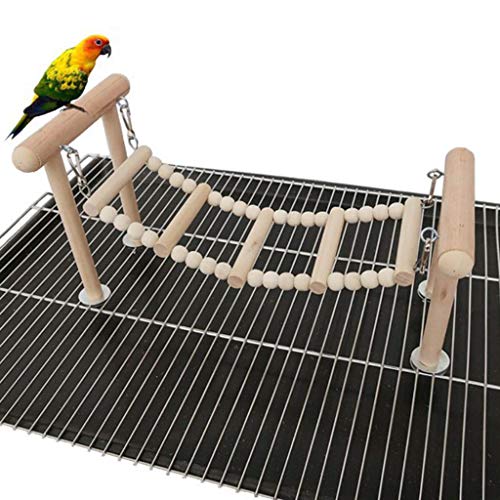 Baoblaze Escalera De Madera Puente Puente Colgante para Pájaros Loros Guacamayos Loros Grises Periquitos Periquitos Cacatúas