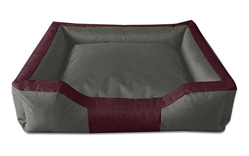 BedDog® Bruno Burdeos/Gris XXXL Aprox. 150x110cm colchón para Perro, 15 Colores, Cama para Perro, sofá para Perro, Cesta para Perro