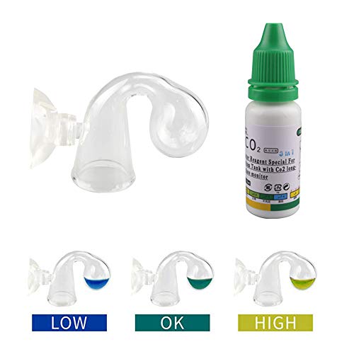 Bedler Fish Tank CO2 Monitor Glass Drop Checker PH Indicador de Monitor de indicador a Largo Plazo 15ML Corrector de caída de co2