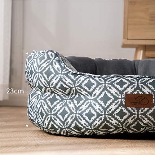 Bedsure Cama Gato Grande Verano - Camas para Gatos Suave y Lavable, Cojin Perro Pequeño Interior y Redonda, 64x53x23 cm