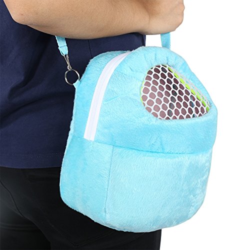 Bolsas de transporte para mascotas Hamster Rata Erizo Saco de dormir Transpirable portátil de salida de viajes Bolsos Mochila con correa de hombro ( Color : Blue )